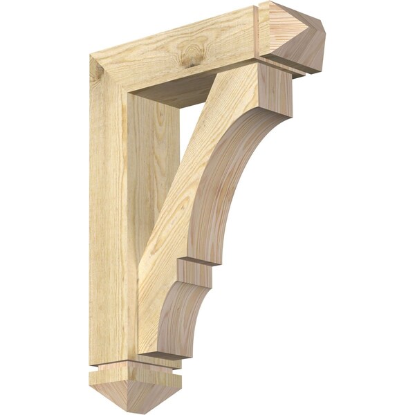 Ekena Millwork Balboa Arts and Crafts Rough Sawn Bracket w/ Offset Brace, Douglas Fir, 6"W x 20"D x 28"H BKT0604X20X28BOA03RDF - main